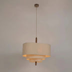 Beige pendant light with a neutral background