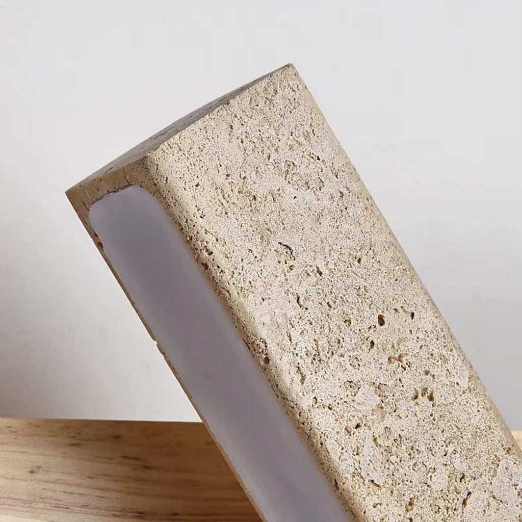 Concrete block with a white interior on a light gray background