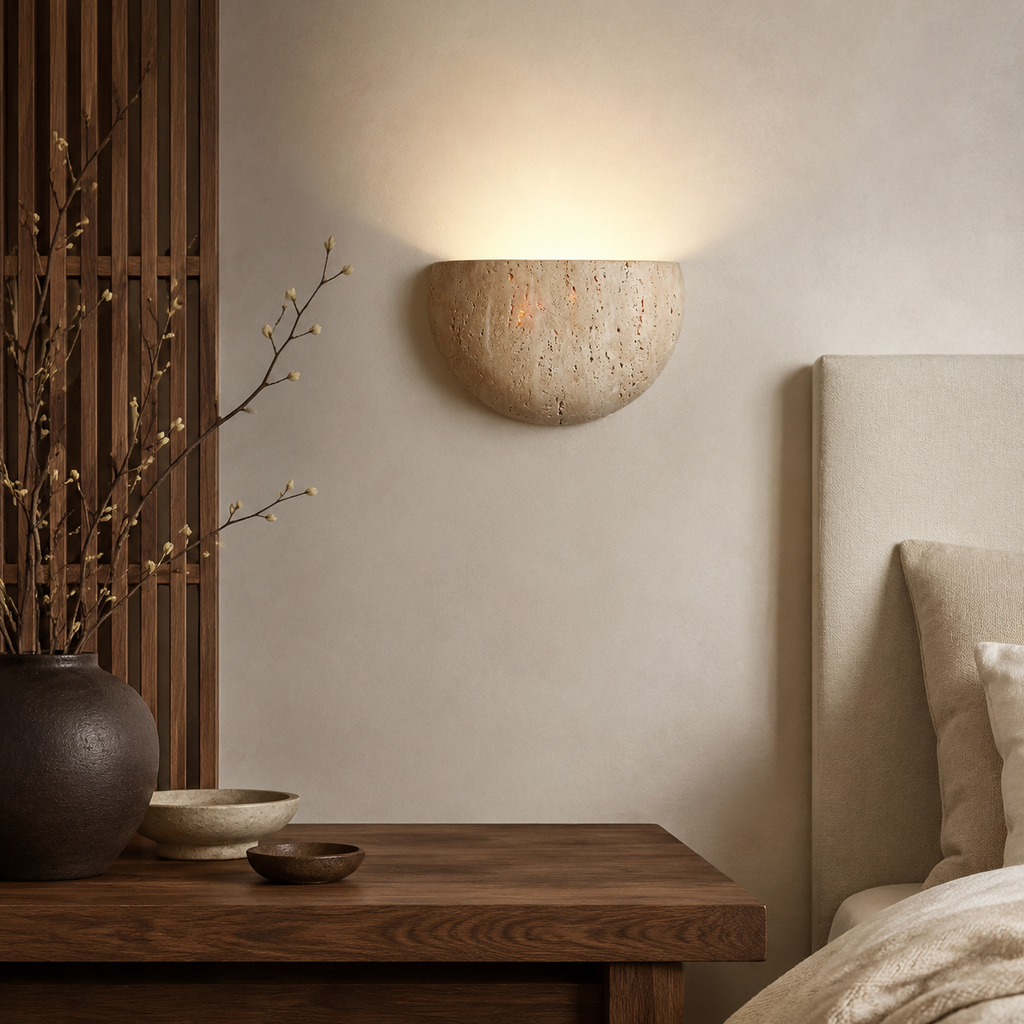 Rei Travertine Wall Light