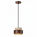 Pendant light with dimensions and product parameters on a white background