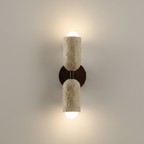 Wall-mounted light fixture with good materials on a neutral background