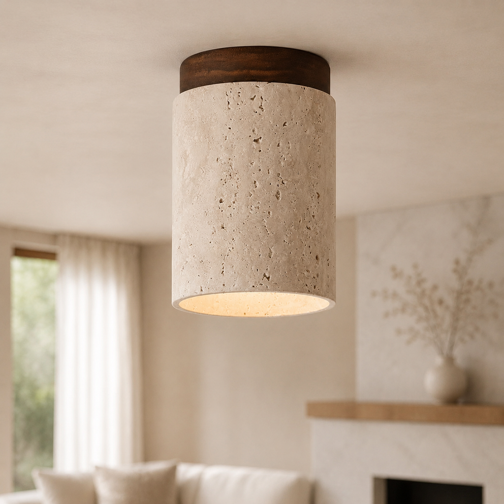 Hikari Travertine Ceiling Light