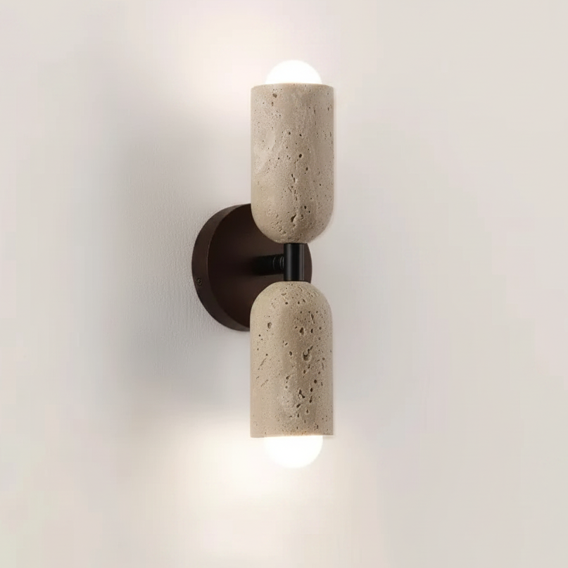 Wall-mounted light fixture with dimensions labeled on a plain background