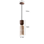 Pendant light with dimensions labeled on a white background