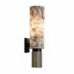 Marble-patterned wall sconce on a white background