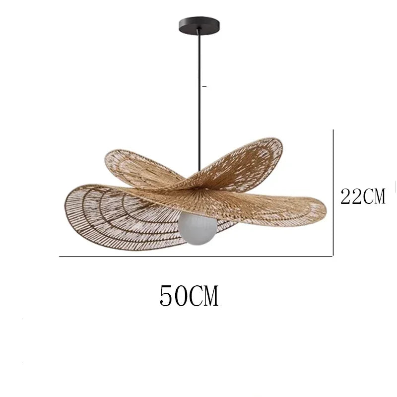 Taku Woven Petal Pendant Light