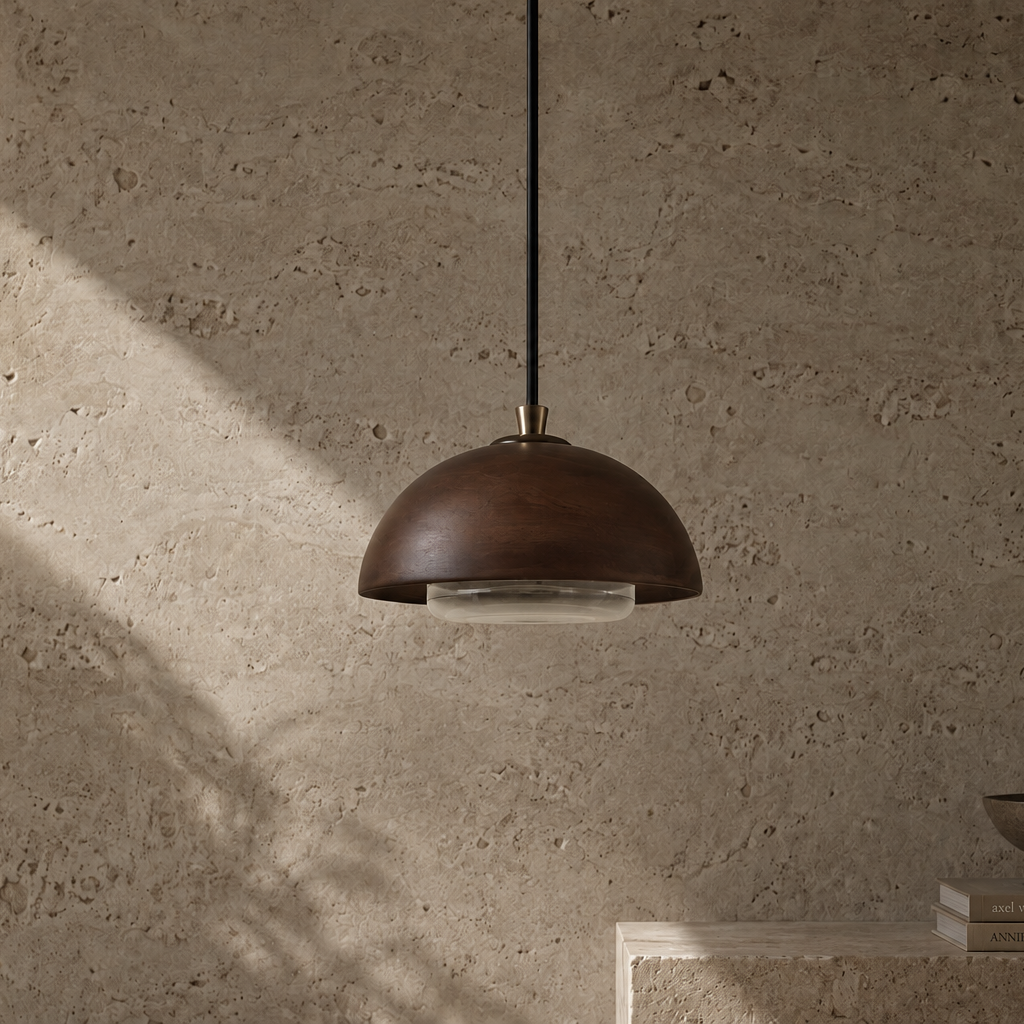 Kiba Wood Dome Pendant Light